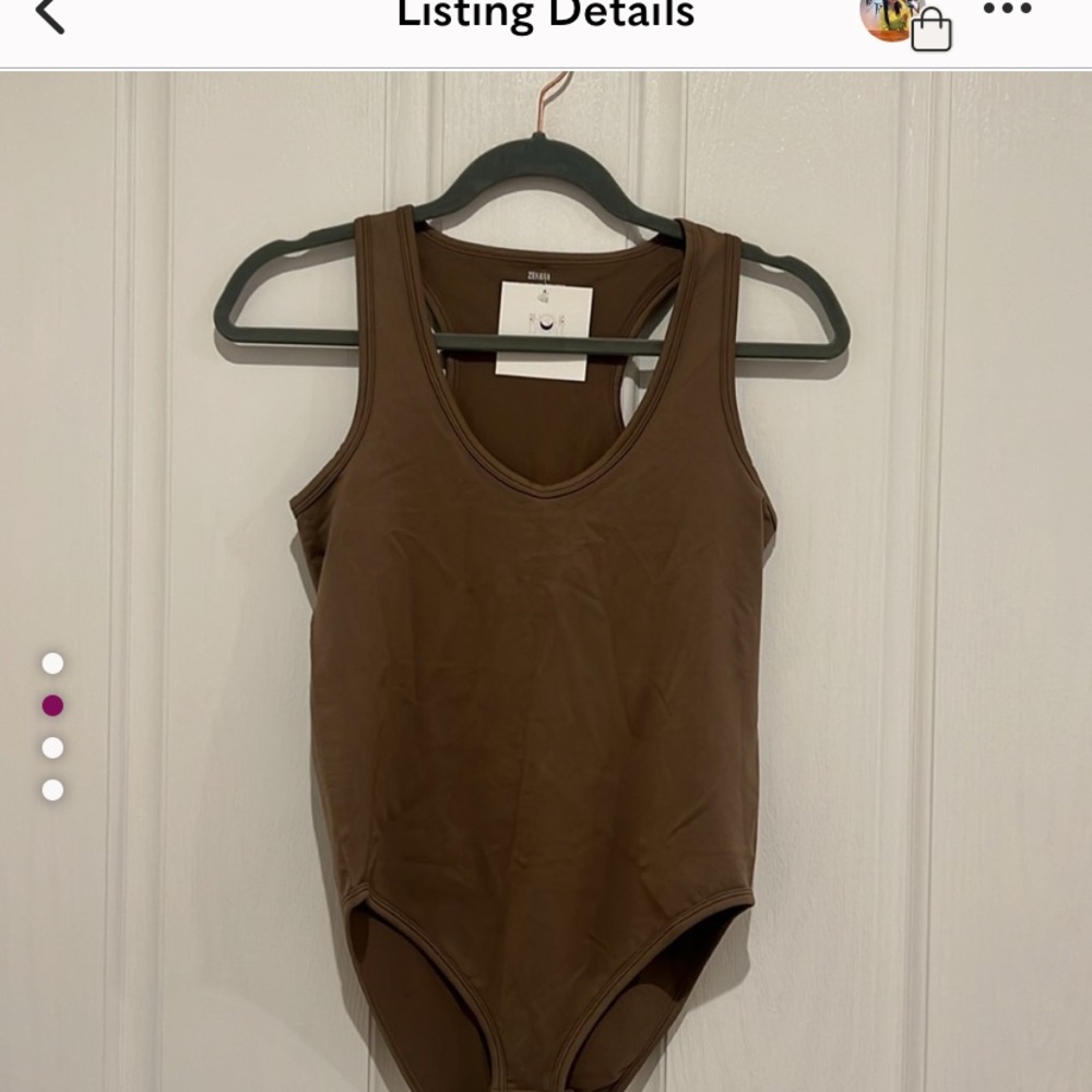 Seamless Racerback tank bodysuit in mocha